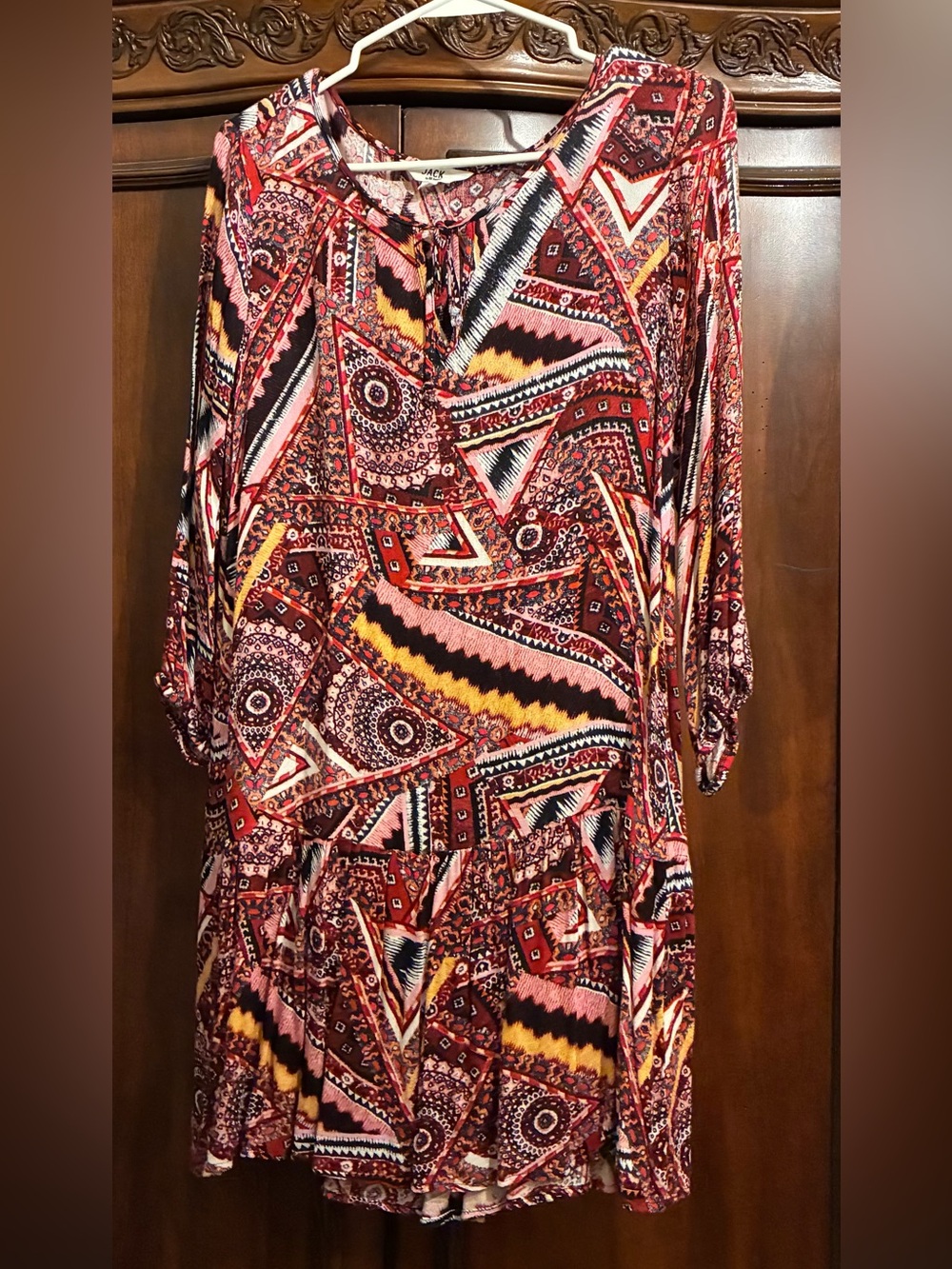 Jack by BB Dakota Red Multi-Print Mini Dress